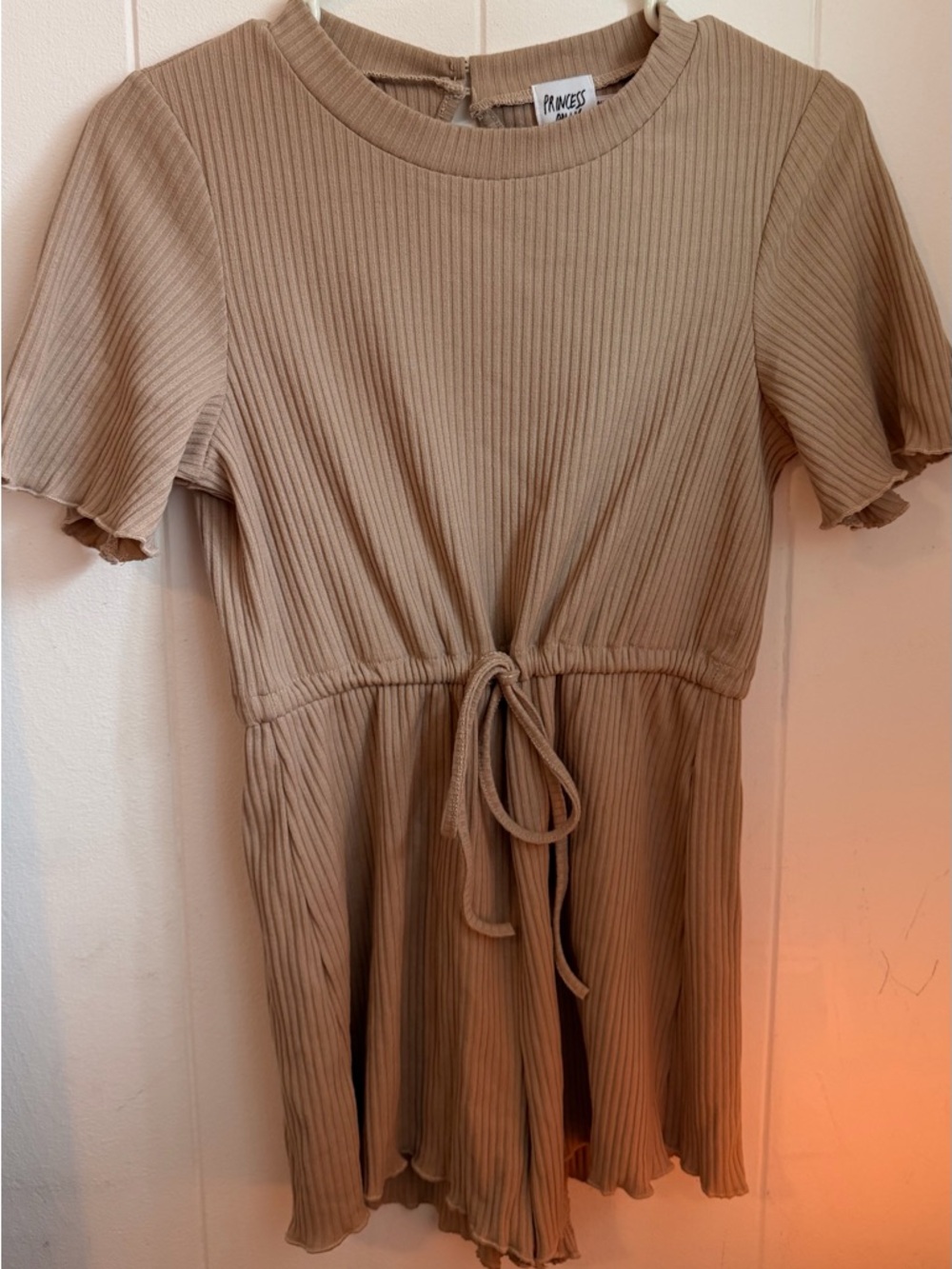 Princess Polly Ribbed Romper Jumpsuit in Warm Taupe - Picture 6 of 10